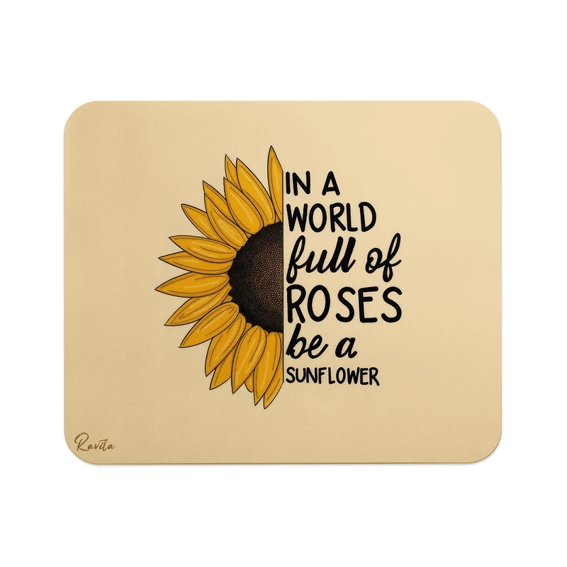 ماوس پد راویتا مدل گل آفتاب گردان کد 3617 سایز 24*19 سانتی متر