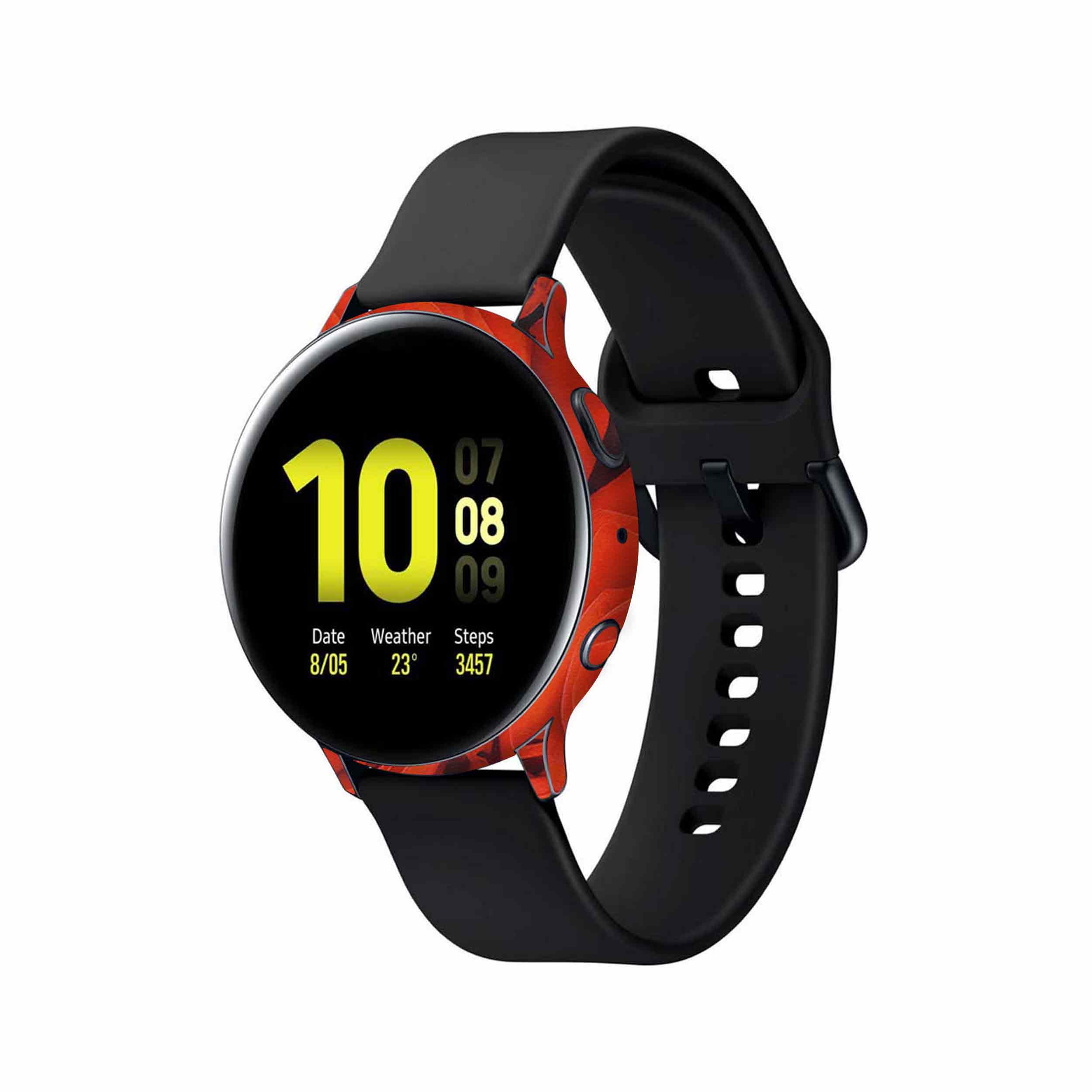 برچسب ماهوت طرح Red-Flower مناسب برای ساعت هوشمند سامسونگ Galaxy Watch Active 2 44mm