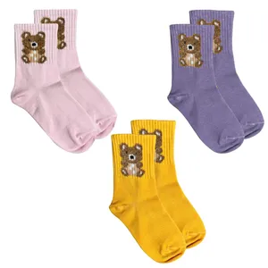 جوراب دخترانه تن پوش هنگامه مدل بوکله تدی مجموعه 3 عددی