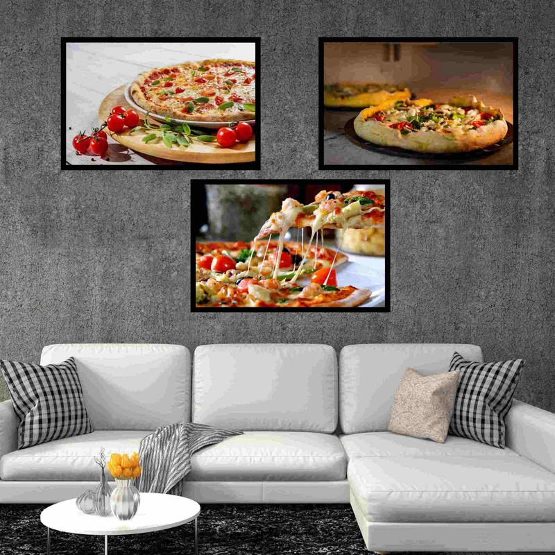 تابلو بکلیت طرح فست فود و غذا رستورانی مدل  B-bu3008 مجموعه 3 عددی 