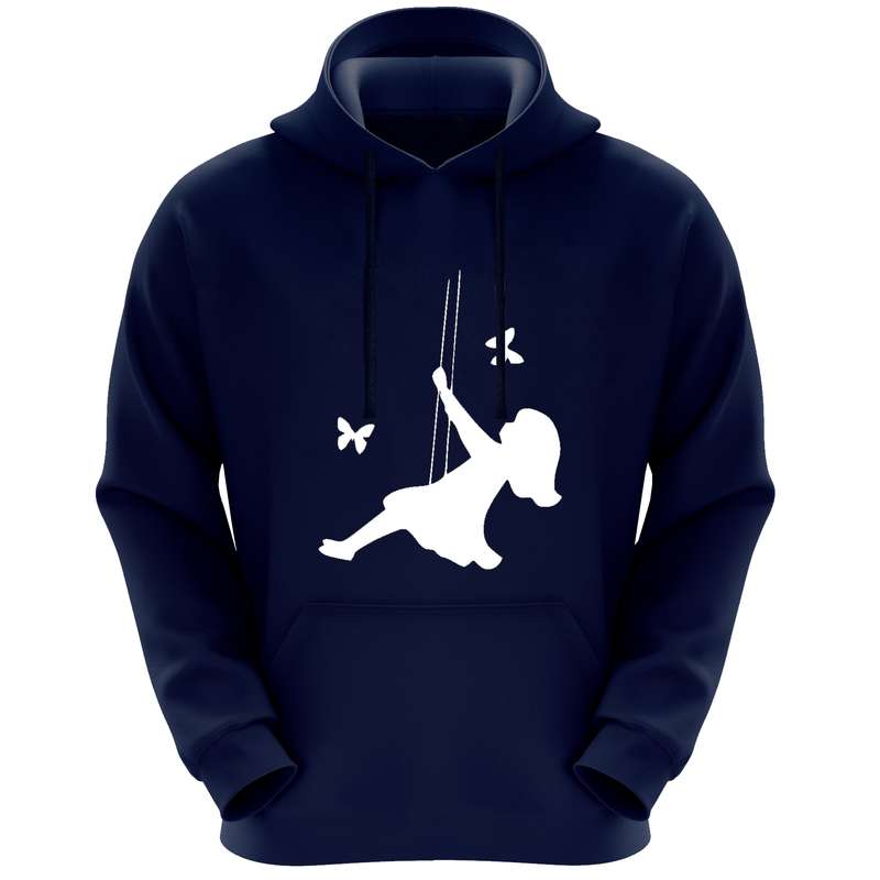 هودی زنانه مدل دختر و تاپ F277 رنگ سرمه ای