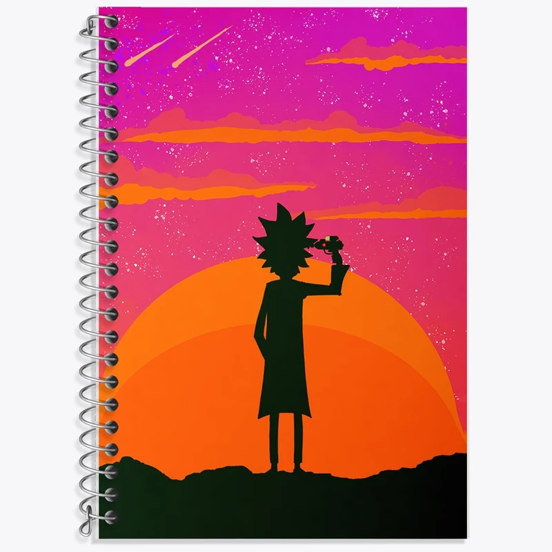 دفتر زبان 50 برگ خندالو مدل دو خط طرح ریک و مورتی (Rick and Morty) کد F181