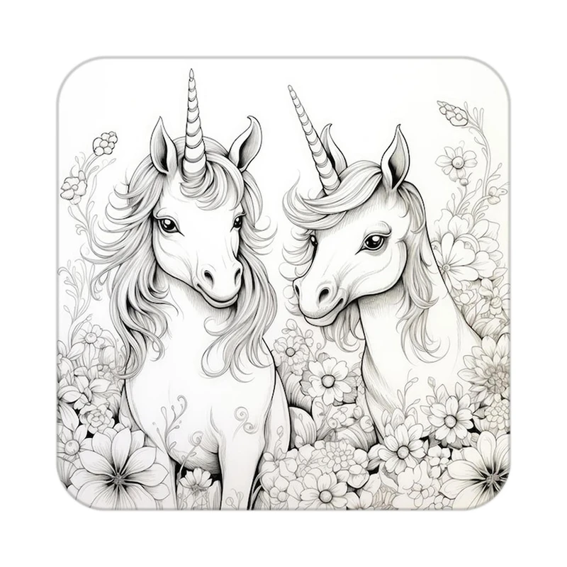 زیر لیوانی کاکتی طرح اسب تک شاخ و یونیکورن مدل mp33473