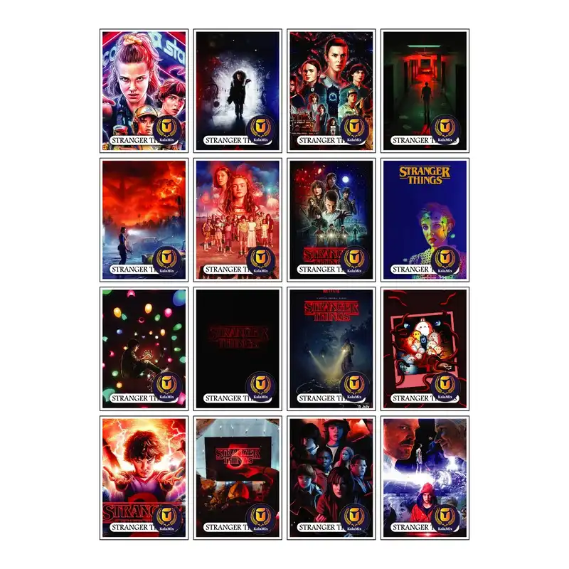 استیکر کالامیکس مدل چیزهای عجیب طرح stranger things مجموعه 16 عددی