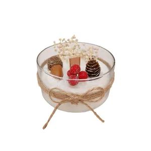 شمع جار دست ساز طرح برفی مدل کریسمس 