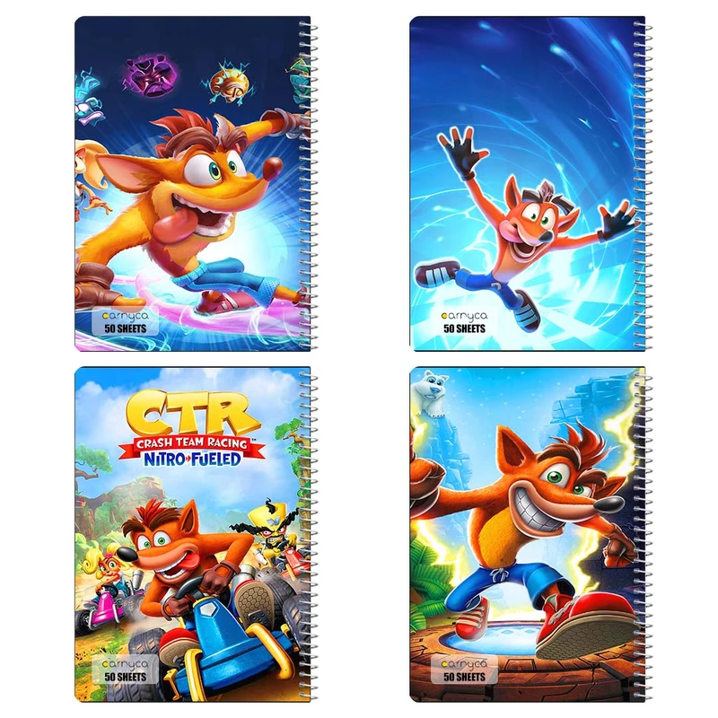 دفتر نقاشي 50 برگ کارنيکا طرح کرش بندیکوت Crash Bandicoot کد 55840 مجموعه 4 عددی