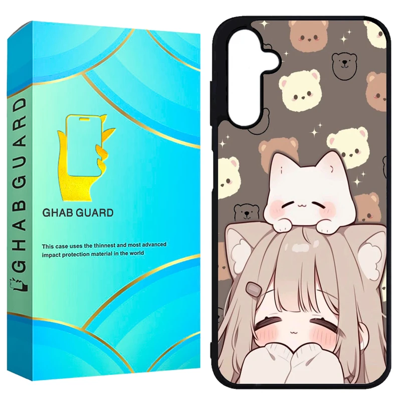 کاور قاب گارد طرح دختر و گربه مدل GCHPA25 مناسب برای گوشی موبایل سامسونگ Galaxy A25