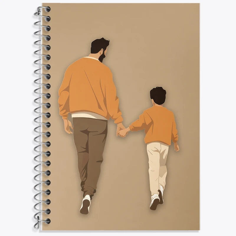 دفتر زبان 50 برگ خندالو مدل دو خط طرح پدر و پسر کد F2582