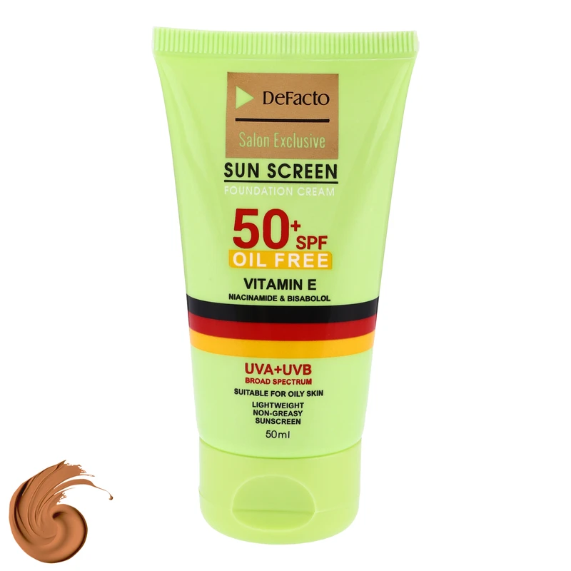 کرم ضد آفتاب رنگی دیفکتو SPF 50 مدل 03 ‌مناسب برای پوست‌های چرب حجم 50 میلی‌لیتر