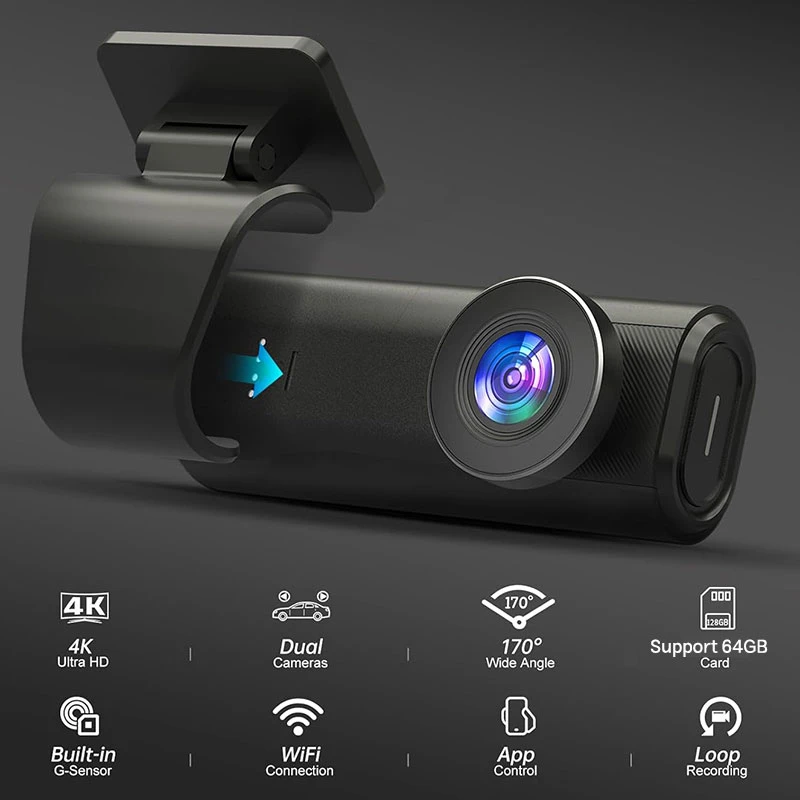 عکس شماره 3 : دوربین ثبت وقایع خودرو اتوویژن مدل ok309-4kwifi به همراه دوربین عقب