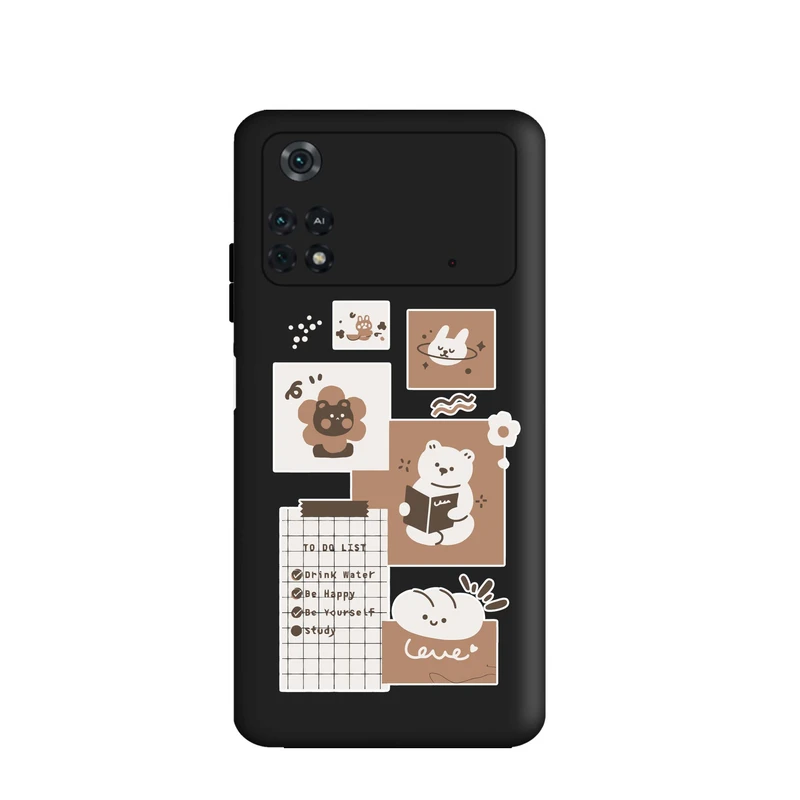 کاور قاب گارد طرح روتین خرسی کد t6123 مناسب برای گوشی موبایل شیائومی Poco M4 Pro 4G