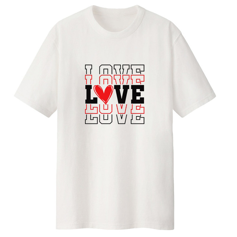 تی شرت لانگ آستین کوتاه زنانه مدل love کد LL05 S