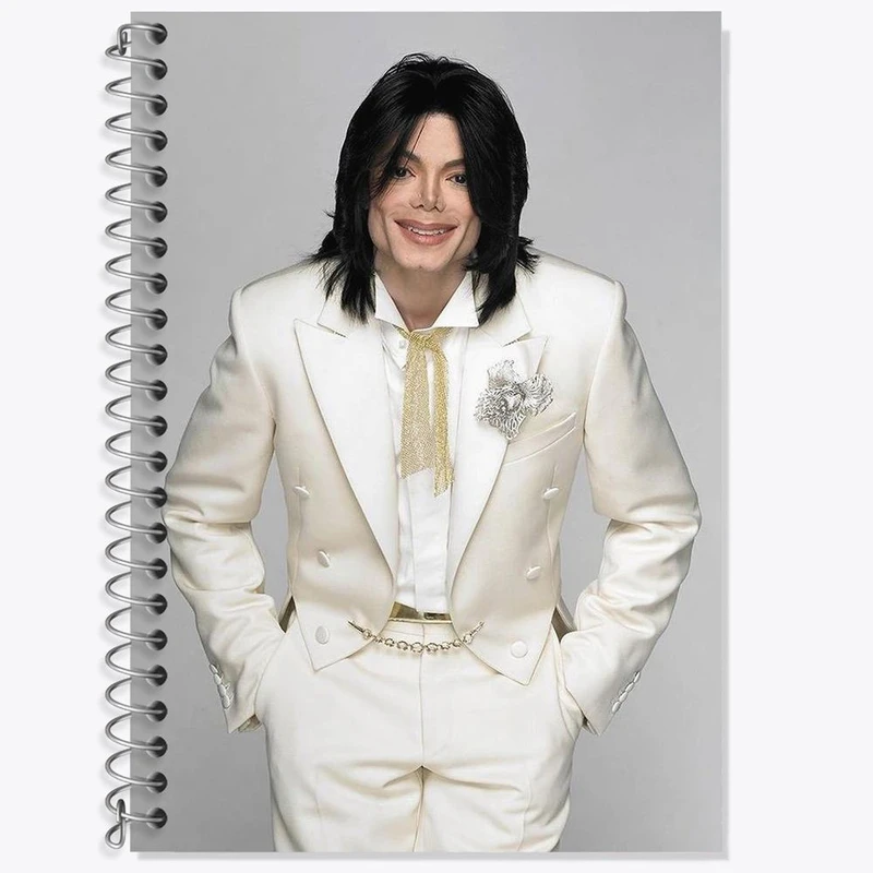 دفتر زبان 50 برگ خندالو مدل سه خط طرح مایکل جکسون Michael Jackson کد 19241