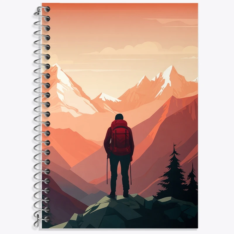 دفتر زبان 50 برگ خندالو مدل سه خط طرح کوهنورد کد F2798