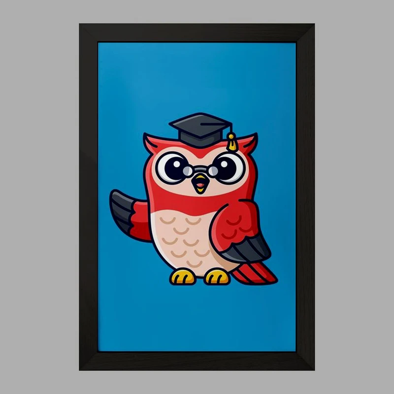 تابلو خندالو مدل حیوانات بامزه جغد کد 28367