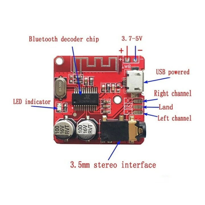 عکس شماره 2 : ماژول پخش بلوتوث خودرو و اسپیکر مدل be1120