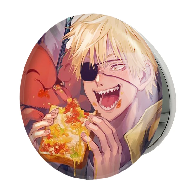 آینه جیبی خندالو طرح دنجی انیمه مرد اره ای Chainsaw Man مدل تاشو کد 17998 