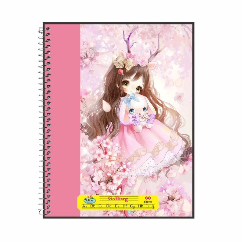 دفتر زبان 60 برگ گلبرگ طرح انیمه کد 602508