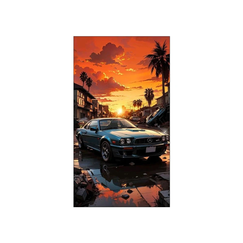 پوستر بوم استیکر طرح ماشین مدل Benz کد P187