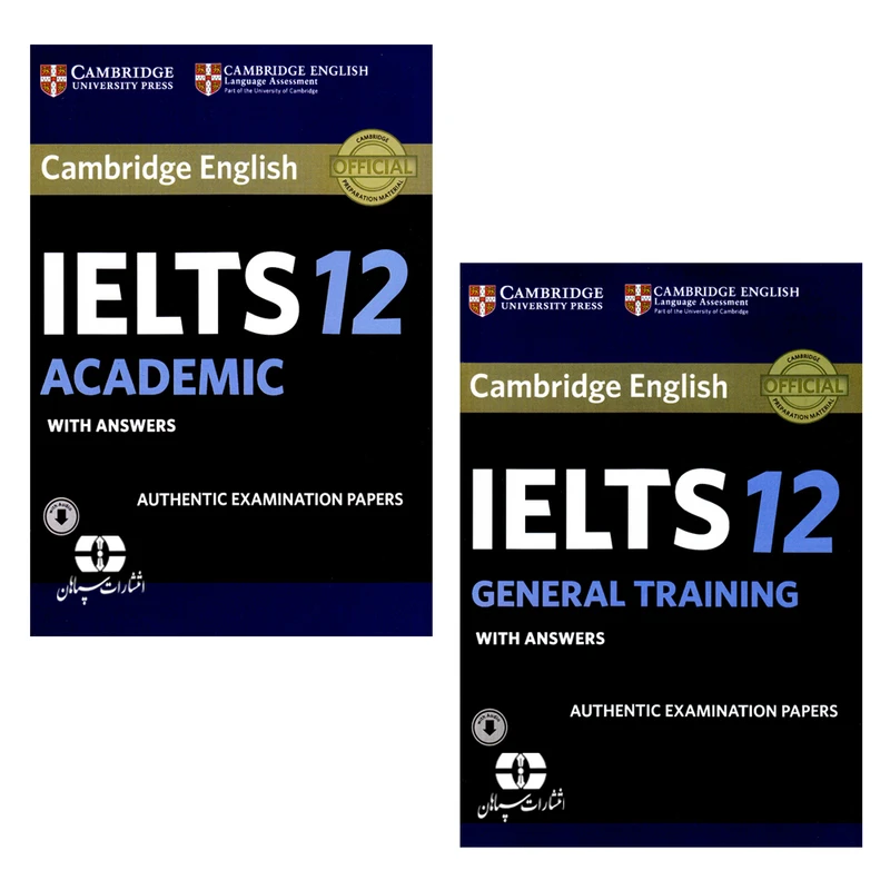 کتاب IELTS Cambridge 12General &12 Academic اثر جمعی از نویسندگان انتشارات سپاهان دو جلدی