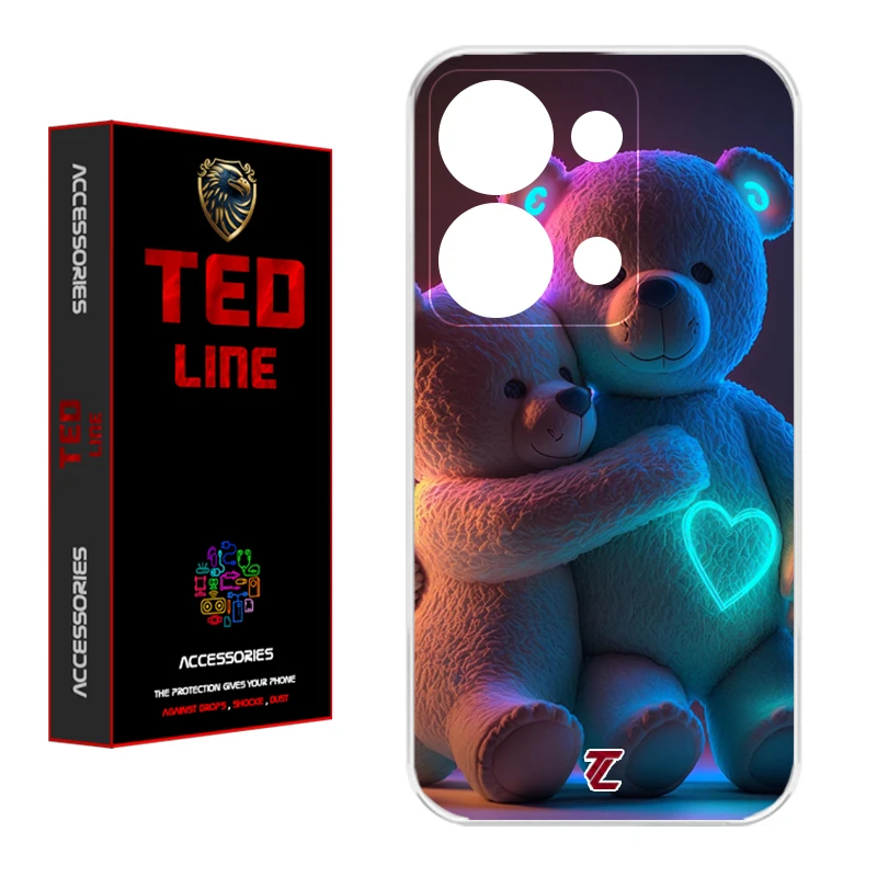 کاور تد لاین طرح خرس عاشق کد 1112 مناسب برای گوشی موبایل شیائومی Redmi Note 13 Pro 4G / Poco M6 Pro