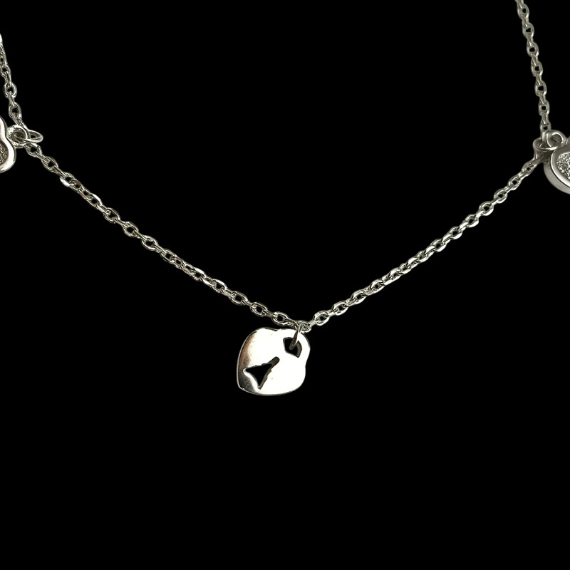 پابند نقره زنانه مدل قلب کد 002