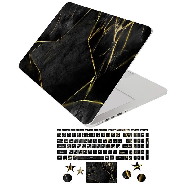    استیکر لپ تاپ راتیانا مدل BG_marble 04  مناسب برای لپ تاپ 15 تا 17 اینچ به همراه برچسب حروف فارسی کیبورد
