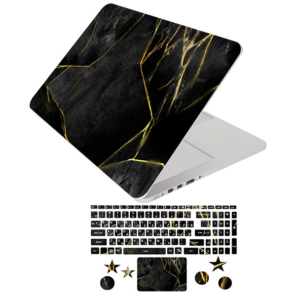  استیکر لپ تاپ راتیانا مدل BG_marble 04 مناسب برای لپ تاپ 15 تا 17 اینچ به همراه برچسب حروف فارسی کیبورد