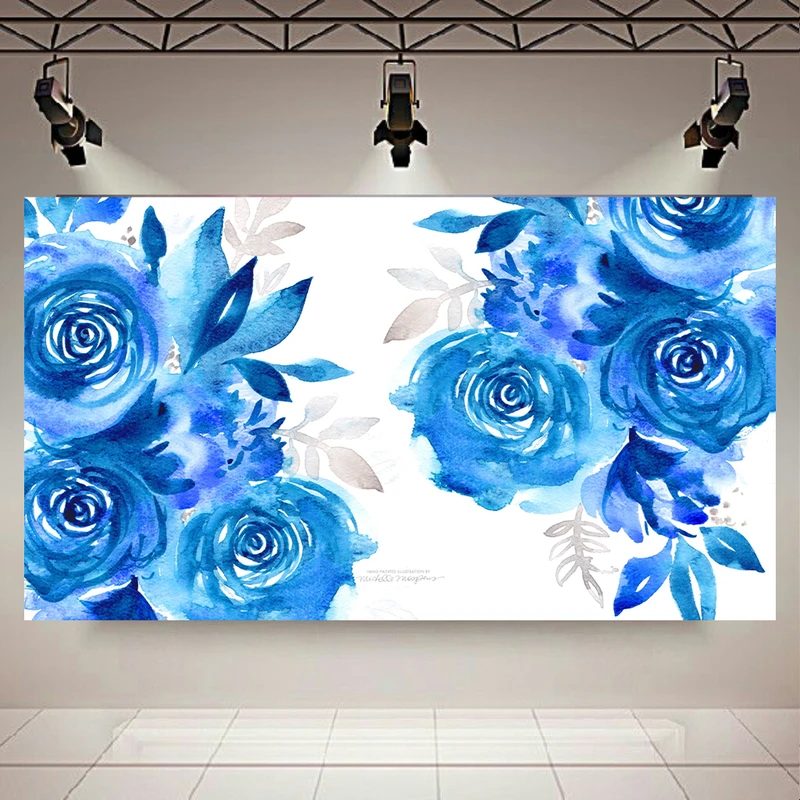 پوستر مدل بک لایت طرح گل رز آبی کد AR30780