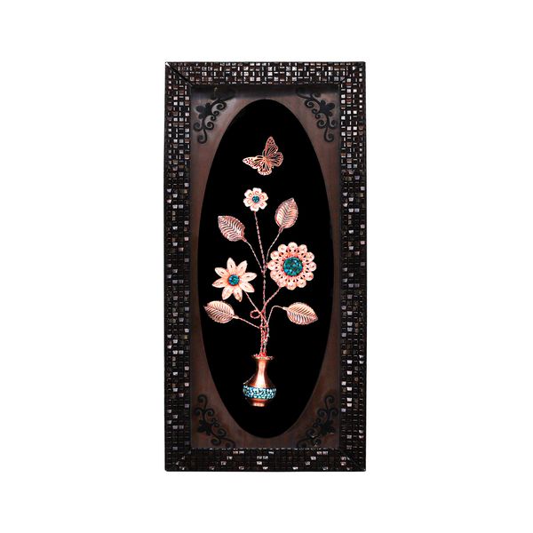 تابلو فیروزه کوبی مدل گل و گلدان کد 3818
