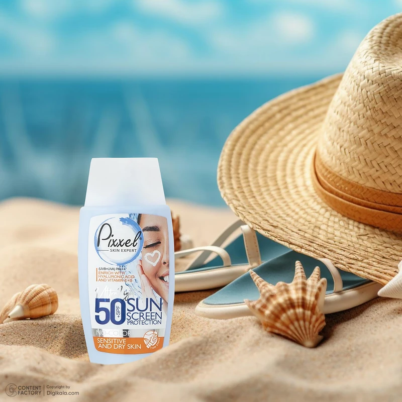 عکس شماره 13 : کرم ضدآفتاب بی-رنگ پیکسل spf50 مدل sensitive، مناسب پوست-های خشک و حساس، حجم 50 میلی-لیتر