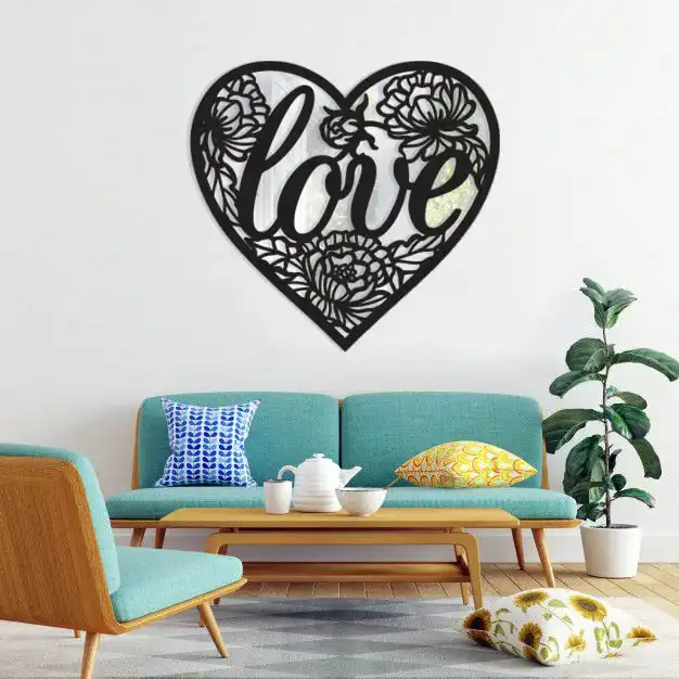 آینه پلکسی گلس طرح قلب و عشق