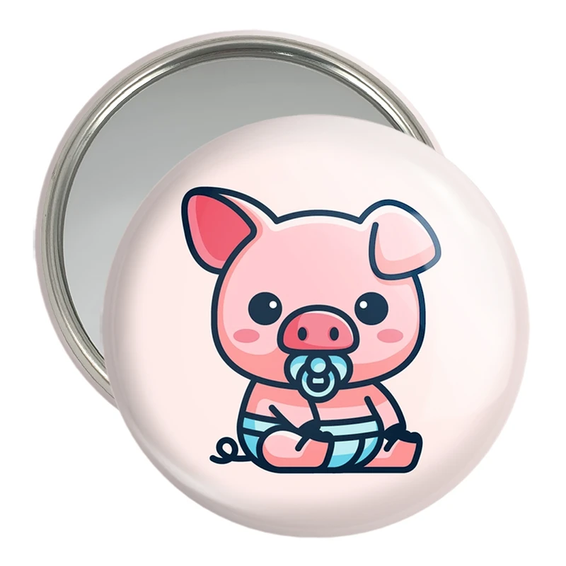 آینه جیبی خندالو مدل حیوانات بامزه خوک کد 28348