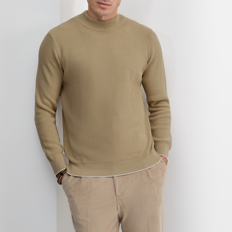 پلیور یقه ایستاده مردانه کروم مدل 2521002