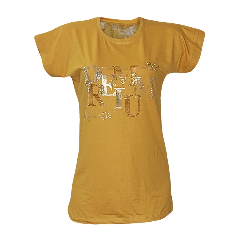 تی شرت آستین کوتاه زنانه مدل مجلسی نگین دار ۷۶۷