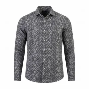 پیراهن آستین بلند یقه برگردان مردانه مدل پشمی پنبه 02