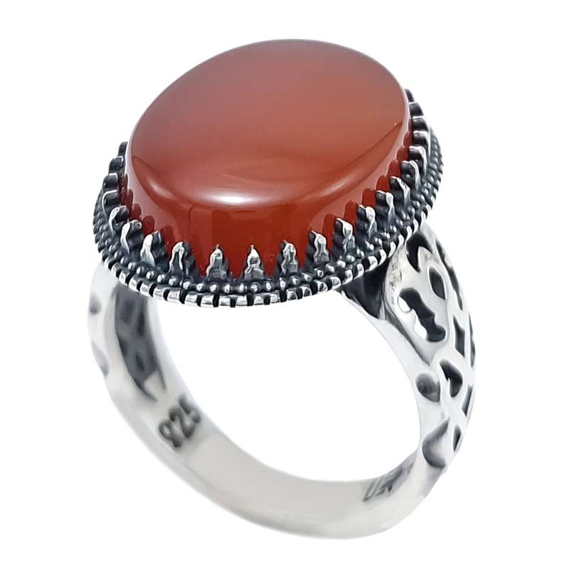 انگشتر نقره مردانه مدل عقیق VA3626