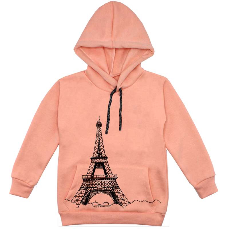 هودی پسرانه مدل ایفل F23 رنگ گلبهی