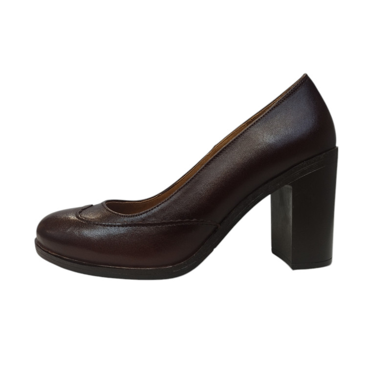 کفش زنانه مدل NGD 414 چرم رنگ زرشکی تیره