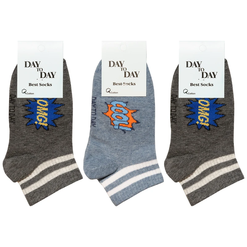 جوراب ساق کوتاه بچگانه دی تو دی مدل DT28-4 مجموعه 3 عددی