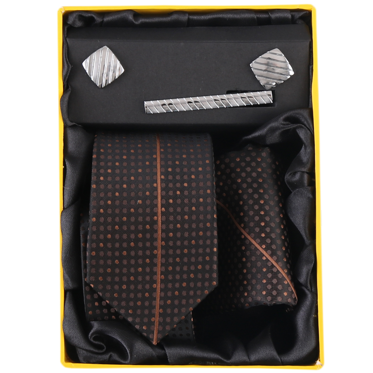 ست کراوات و دستمال جیب و دکمه سردست مردانه فرانکو فروزی مدل F-101800