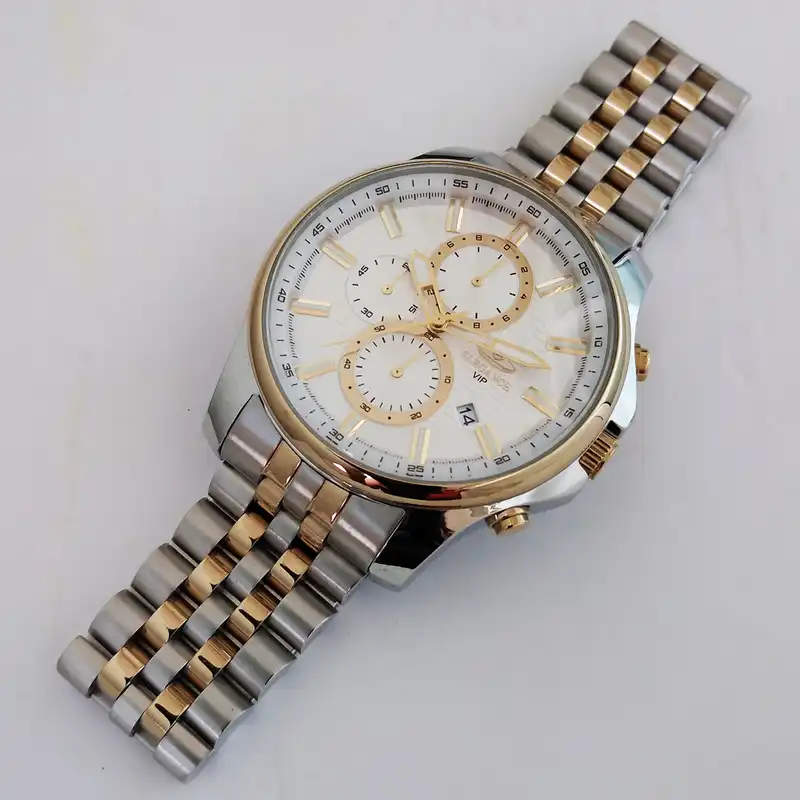 ساعت مچی عقربه‌ای مردانه الگانس مدل بندفلزی سه موتور فعال کرنوگراف کد 210