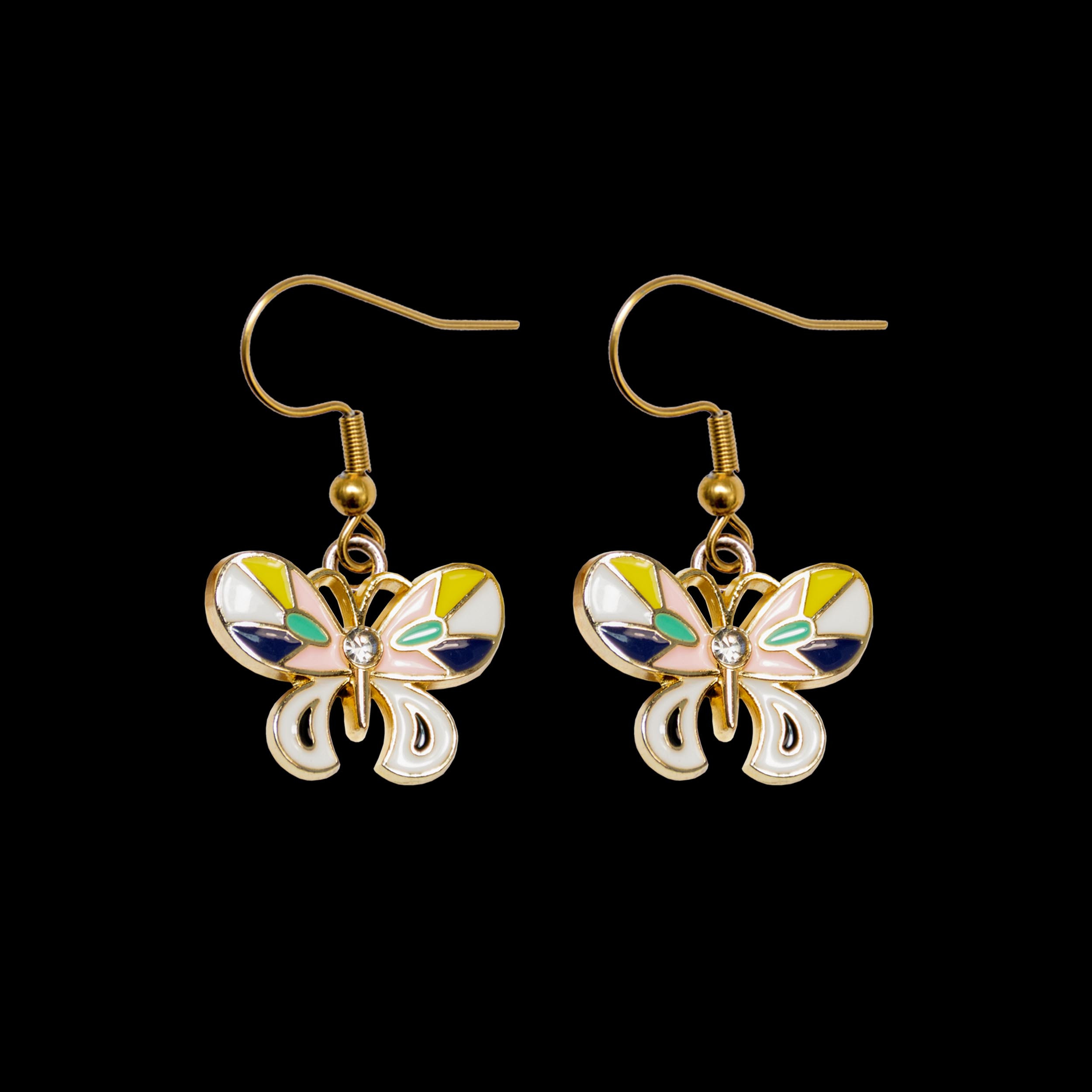 گوشواره دخترانه مدل پروانه نگین دار گوشواره دخترانه مدل پروانه نگین دار