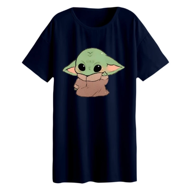 تی شرت لانگ زنانه مدل  بیبی یودا کد 5