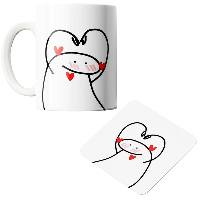 ماگ پادآفرین مدل استیکر کد 389 به همراه زیر لیوانی 