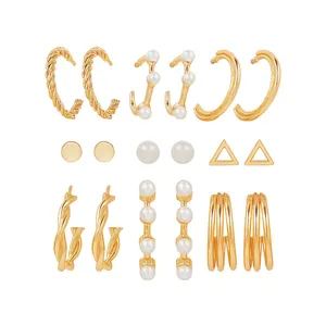 گوشواره میخی زنانه کد s1254 مجموعه 9 عددی