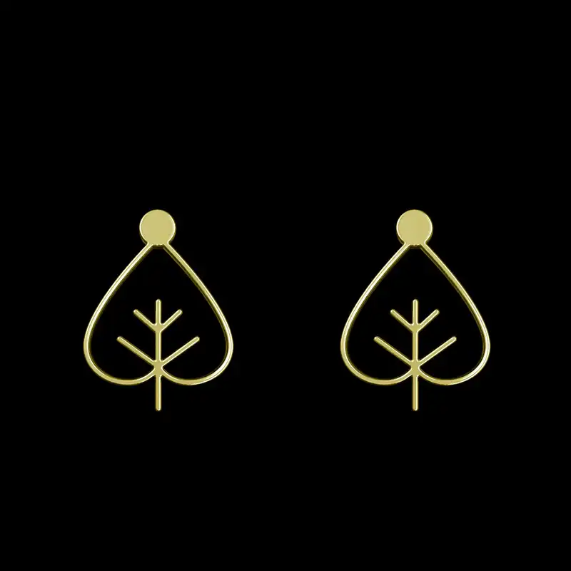 گوشواره طلا 18 عیار زنانه مدوپد مدل برگ کد GA1-16019