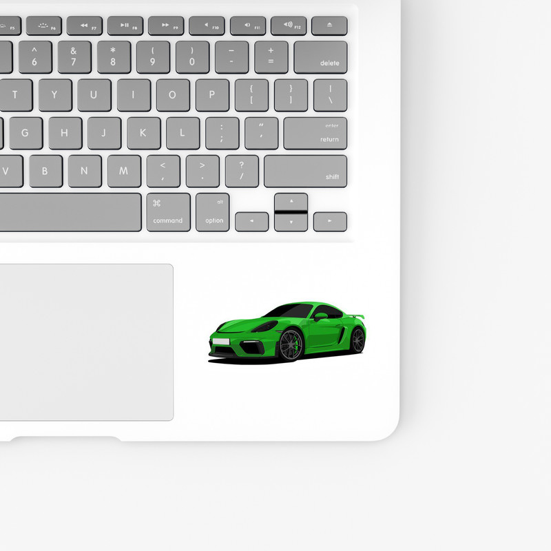 استیکر لپ تاپ و موبایل بووم طرح ماشین مدل Porsche GT4 کد LA23