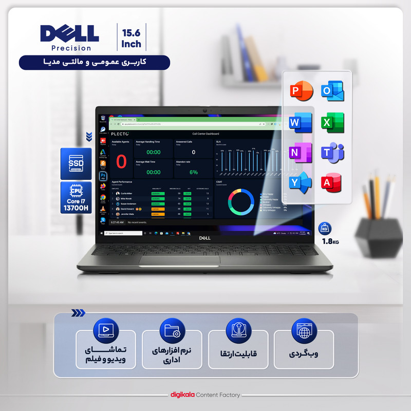 لپ تاپ 15.6 اینچی دل مدل Precision 3581-i7 13700H-32GB DDR5-500GB SSD-RTX A1000-IPS لپ تاپ 15.6 اینچی دل مدل Precision 3581-i7 13700H-32GB DDR5-500GB SSD-RTX A1000-IPS