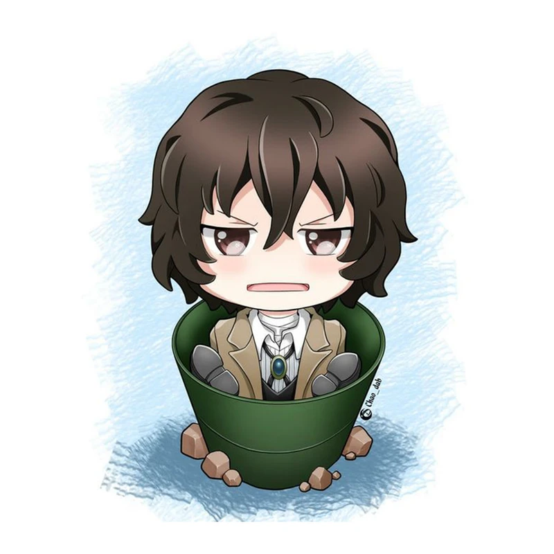 استیکر لپ تاپ و موبایل مدل انیمه طرح سگ‌های ولگرد بانگو اوسامو دازای Bungo Stray Dogs Osamu dazai کد 332